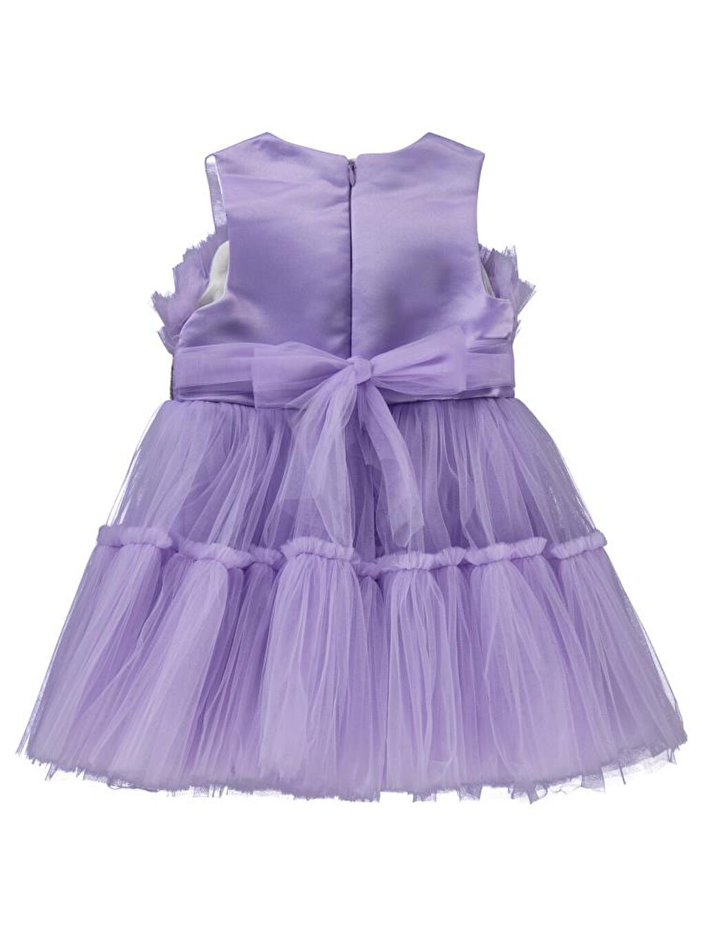 Girls Gümüş Tokalı 2-5 Yaş Abiye - Lila 5-6 Yaş