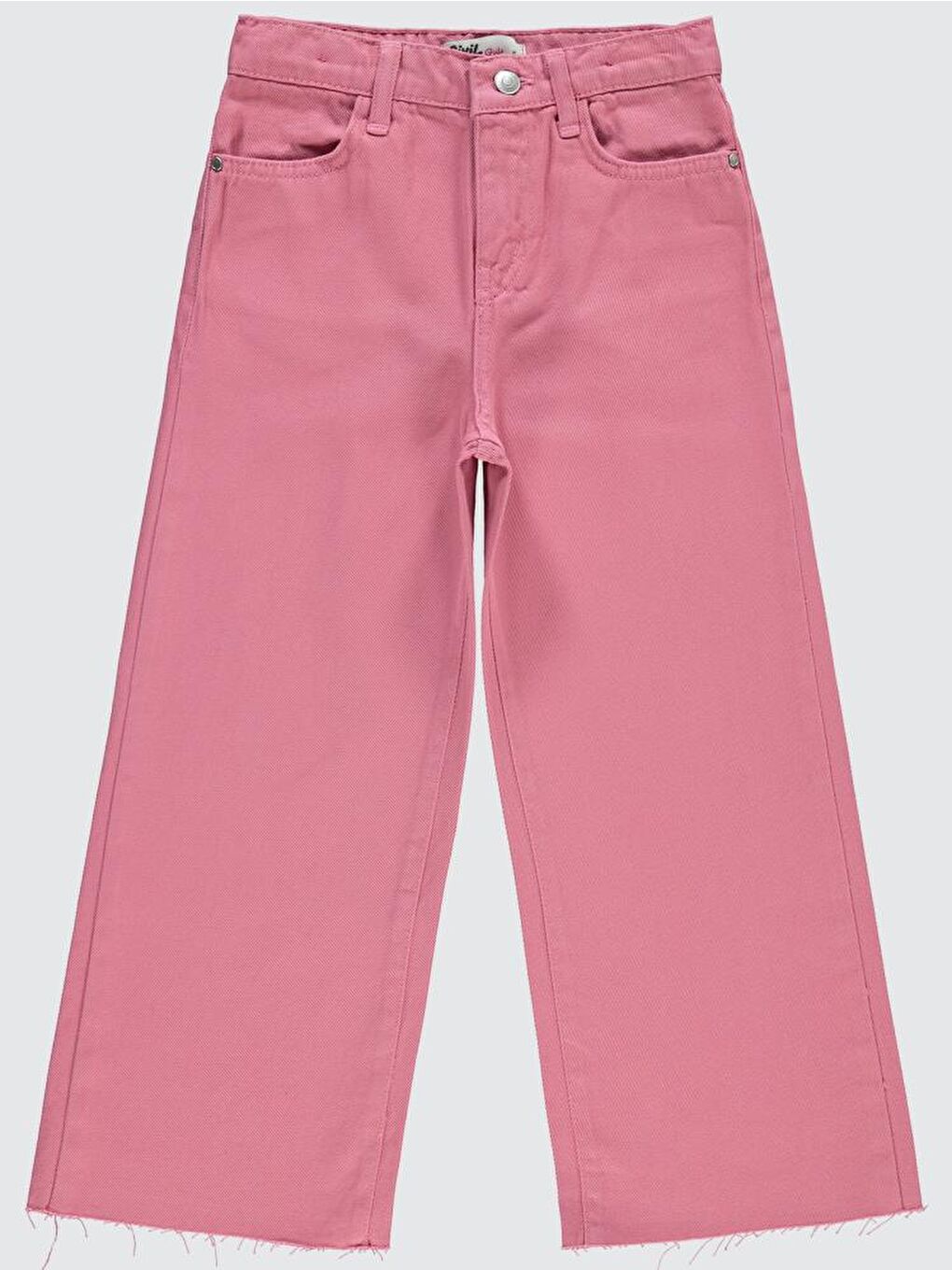 Girls Kesik Paça 10-13 Yaş Pantolon - Pembe 11-12 Yaş