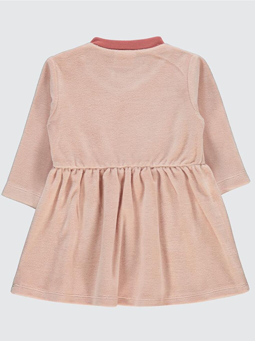 Pembe Baby Bulut Baskılı 3-18 Ay Elbise - Pudra 3-6 Ay-1