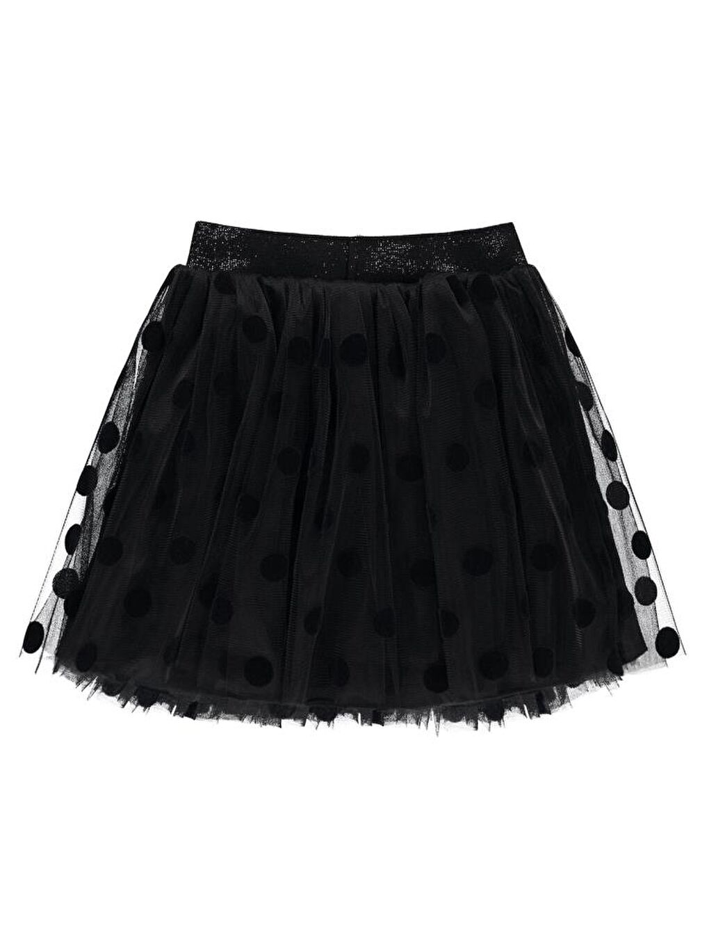 Girls Flok Puanlı Tütü 4-9 Yaş Etek - Siyah 9-10 Yaş