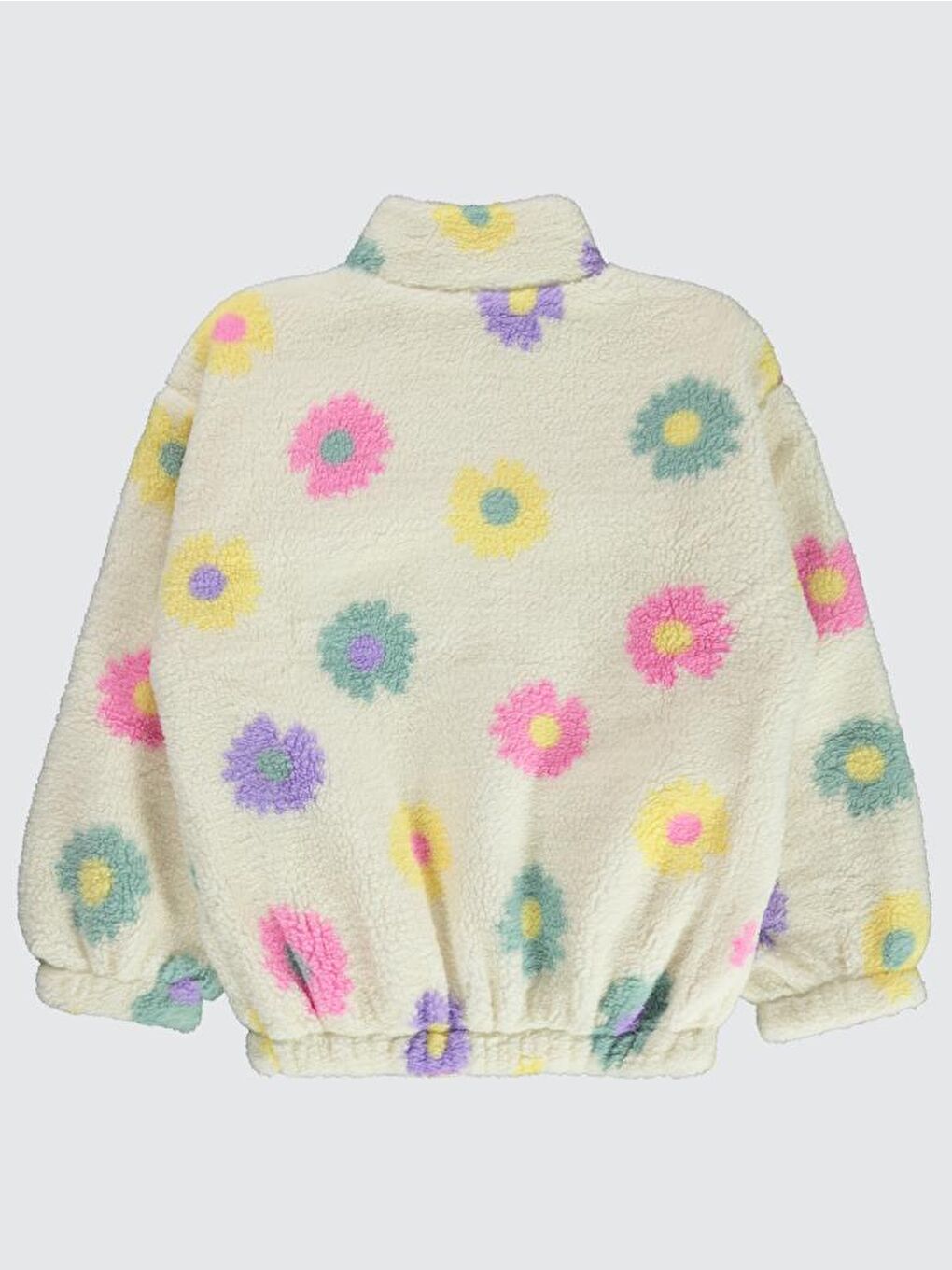 Girls Papatya Desenli 10-13 Yaş Hırka - Ekru 13-14 Yaş-2