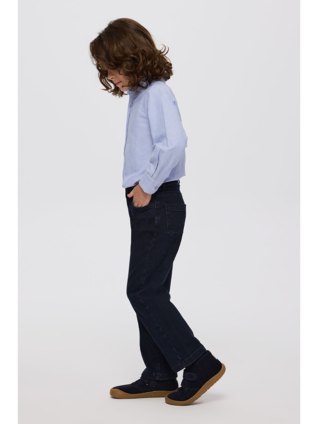 Erkek Çocuk Cepli Lacivert Jean Pantolon-2