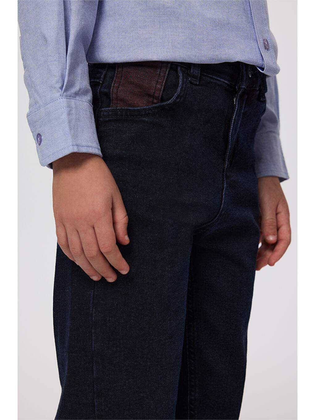 Erkek Çocuk Cepli Lacivert Jean Pantolon-3