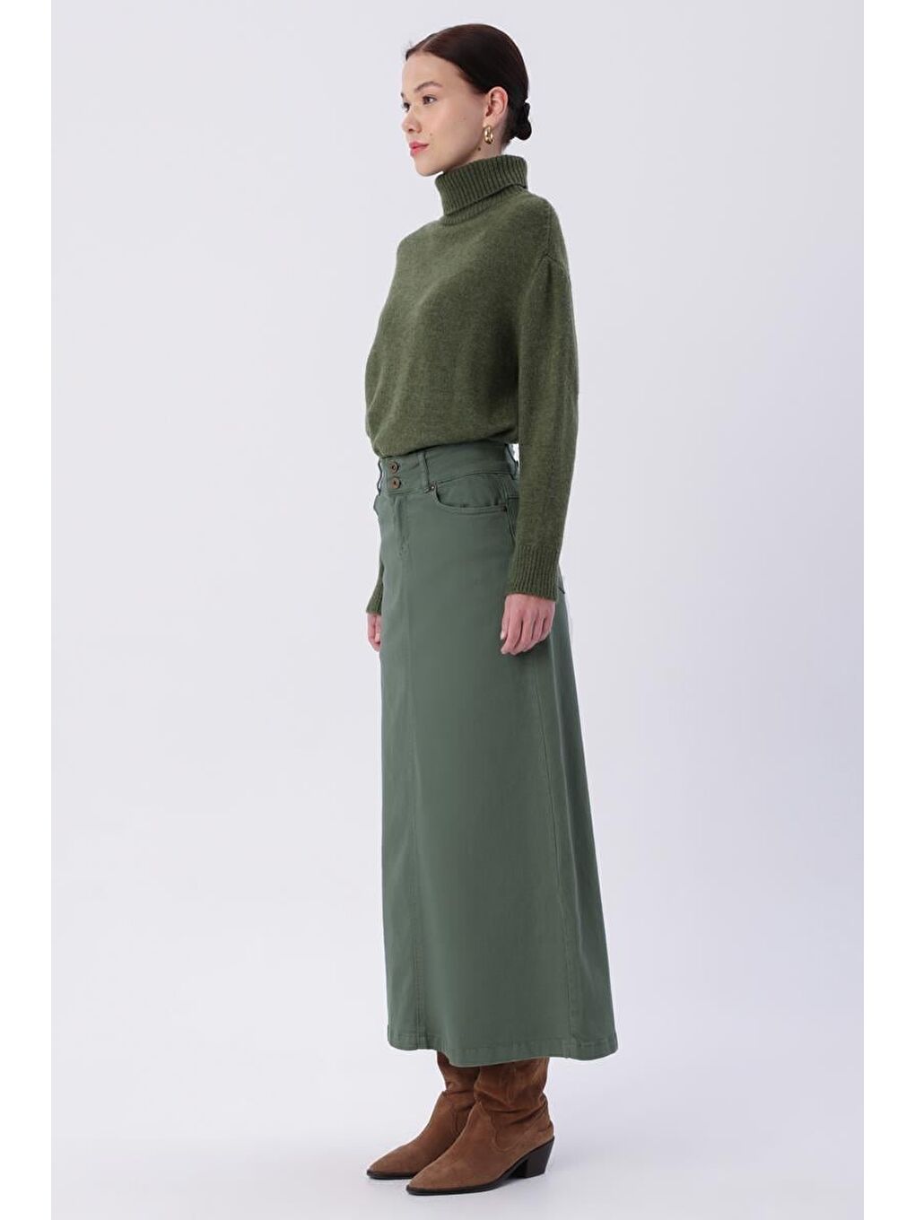 Yeşil Klasik 5 Cep Etek-2