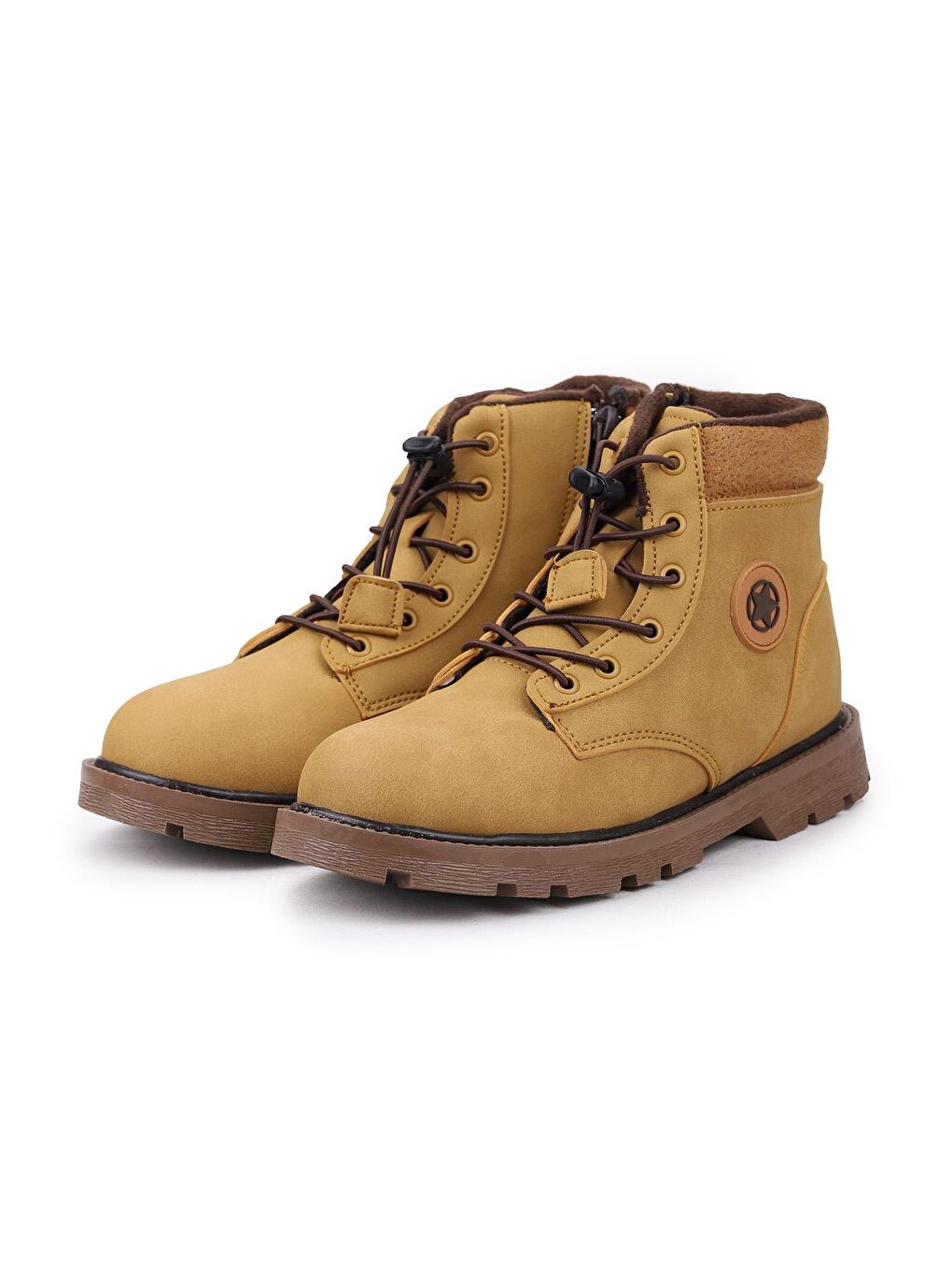 Sarı Alaca Fermuarlı Günlük Kız Çocuk Bot Ayakkabı-2