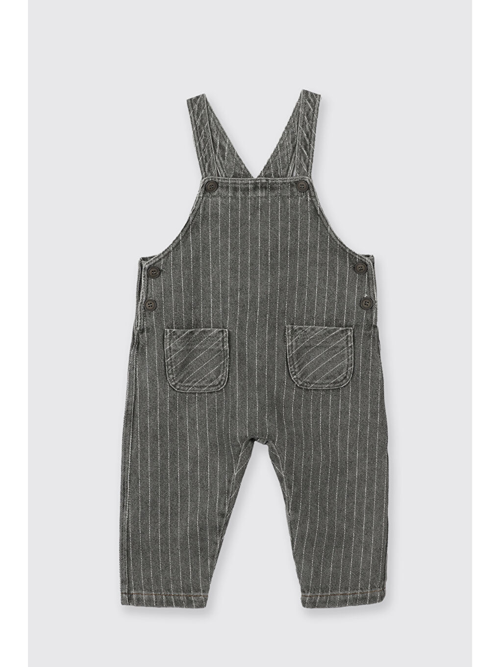 Erkek Bebek Çizgili Haki Salopet