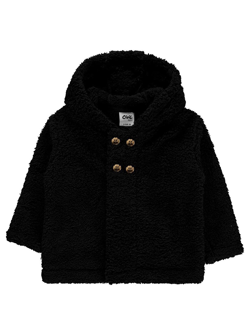 Baby Kapüşonlu Patlı 6-18 Ay Hırka - Siyah 18-24 Ay