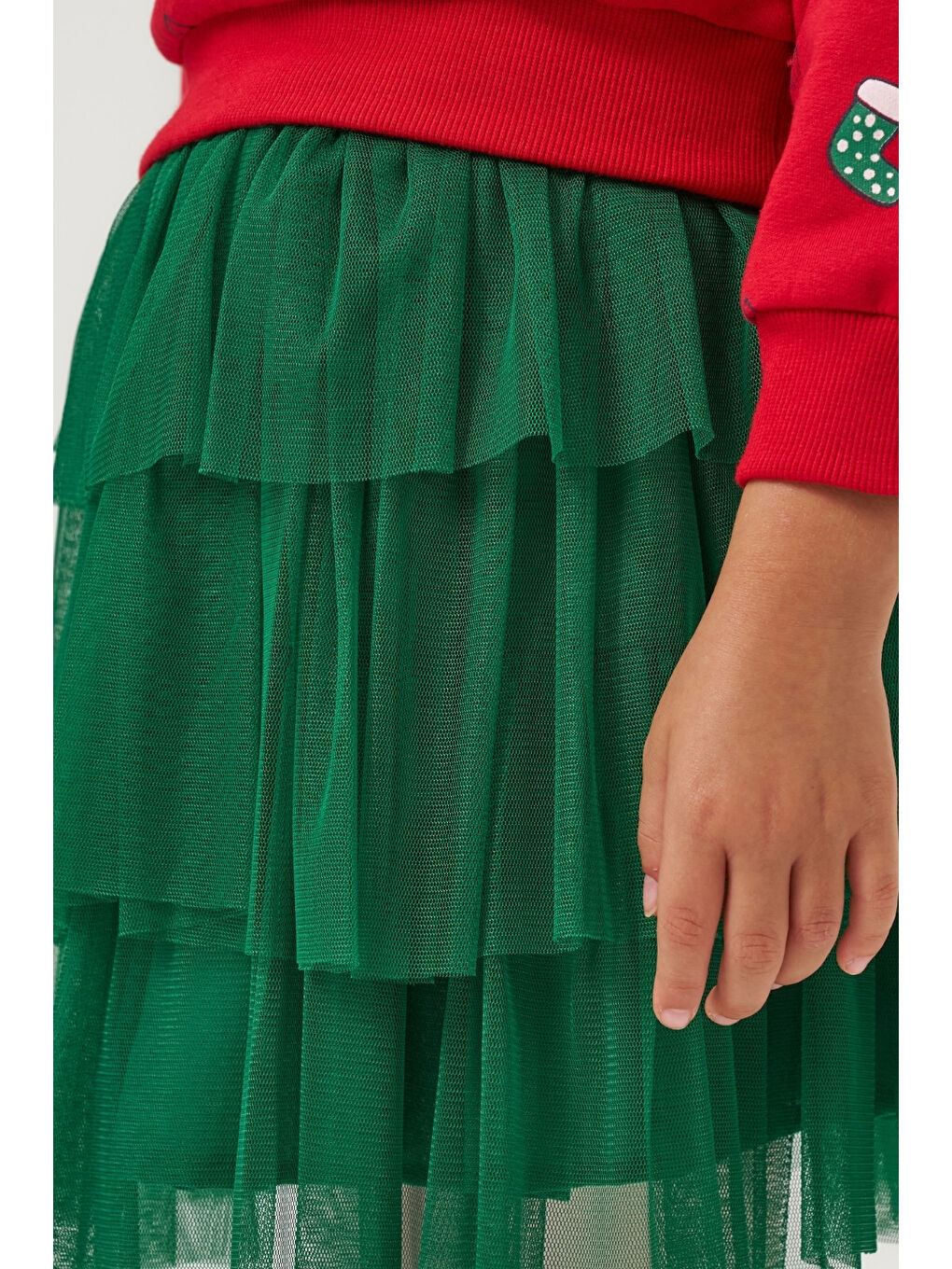 Yeşil Yılbaşı Temalı Kız Çocuk İkili Takım - Judy-6
