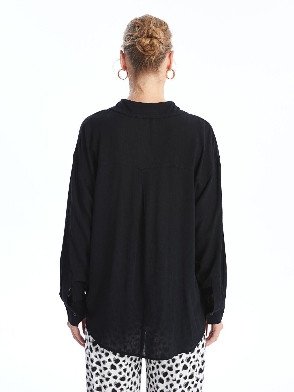 KOOR Loose Fit Siyah Kadın Gömlek  Bg116 - 2