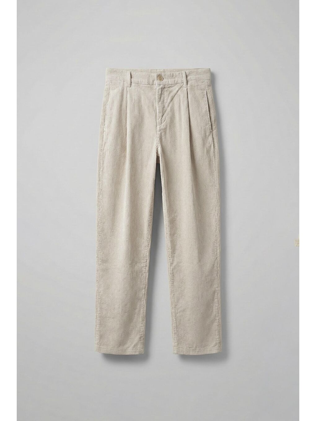 Ekru Erkek Baggy Fit Kadife Pantolon Krem