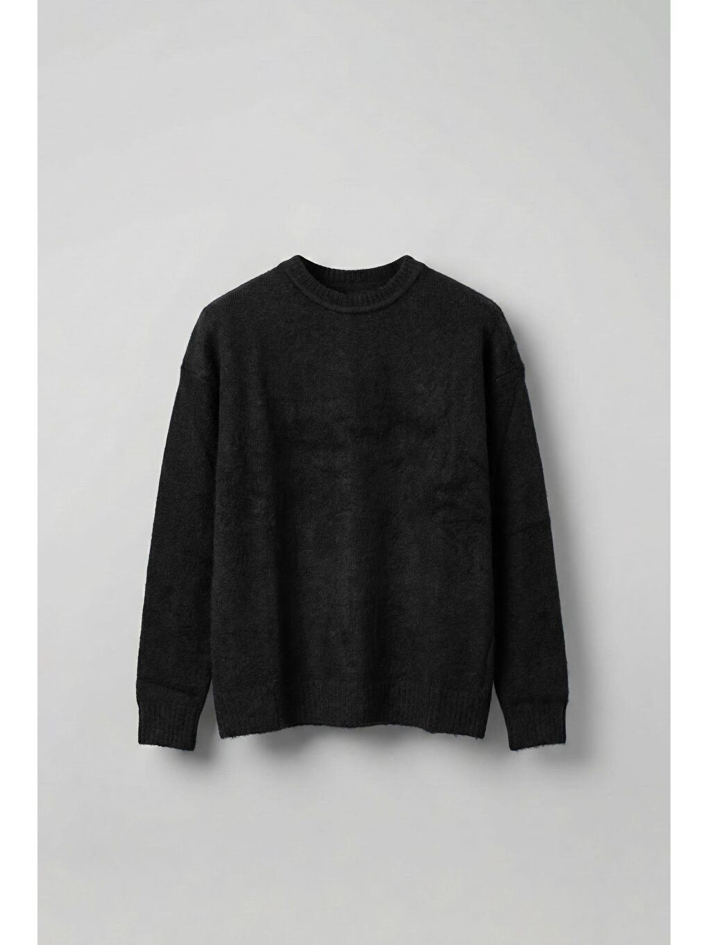 Erkek Oversize Yumuşak Dokulu Kazak Siyah