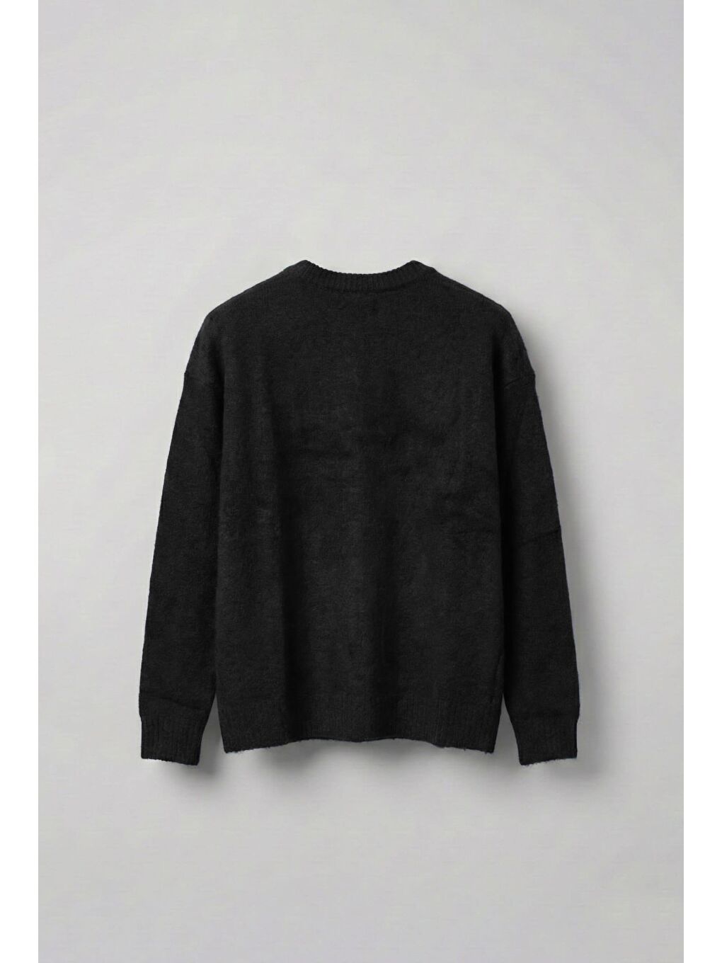 Erkek Oversize Yumuşak Dokulu Kazak Siyah-1