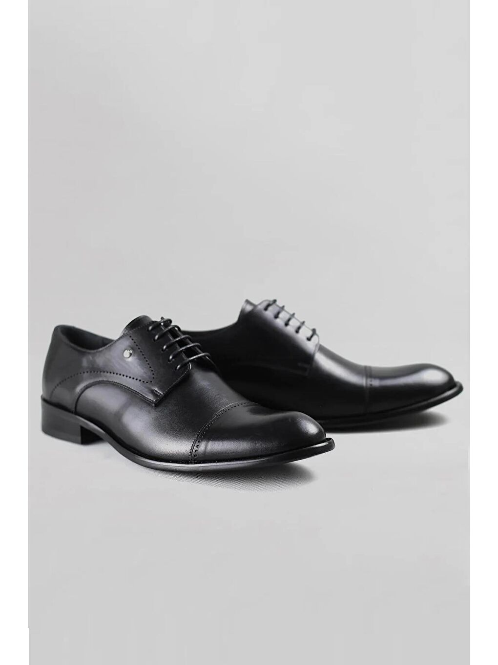 Siyah Serdar Yeşil Tunga Büyük Numara Erkek Hakiki Deri Klasik Ayakkabı-1