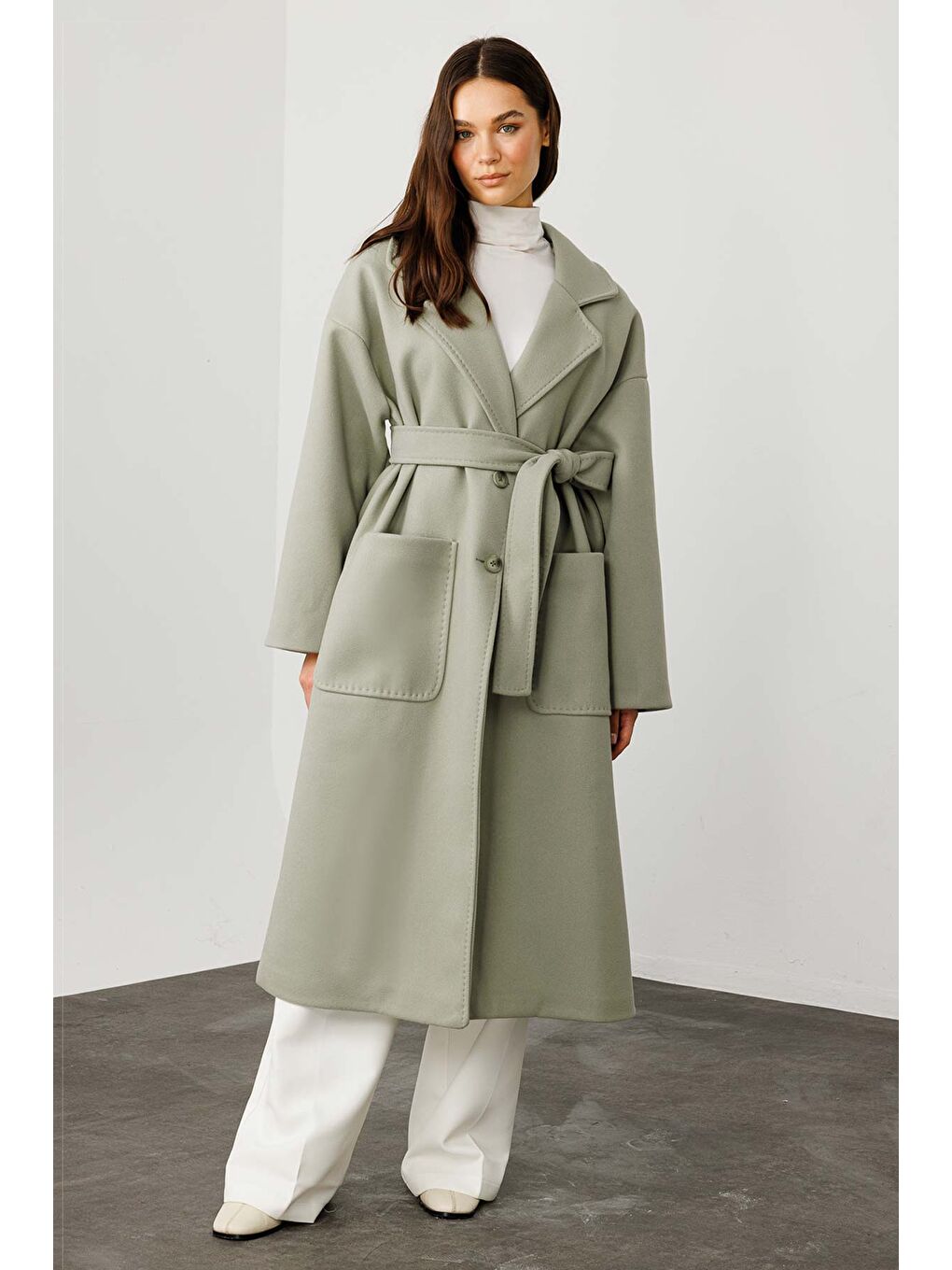 Yeşil Punto Dikişli Çağla Kaban