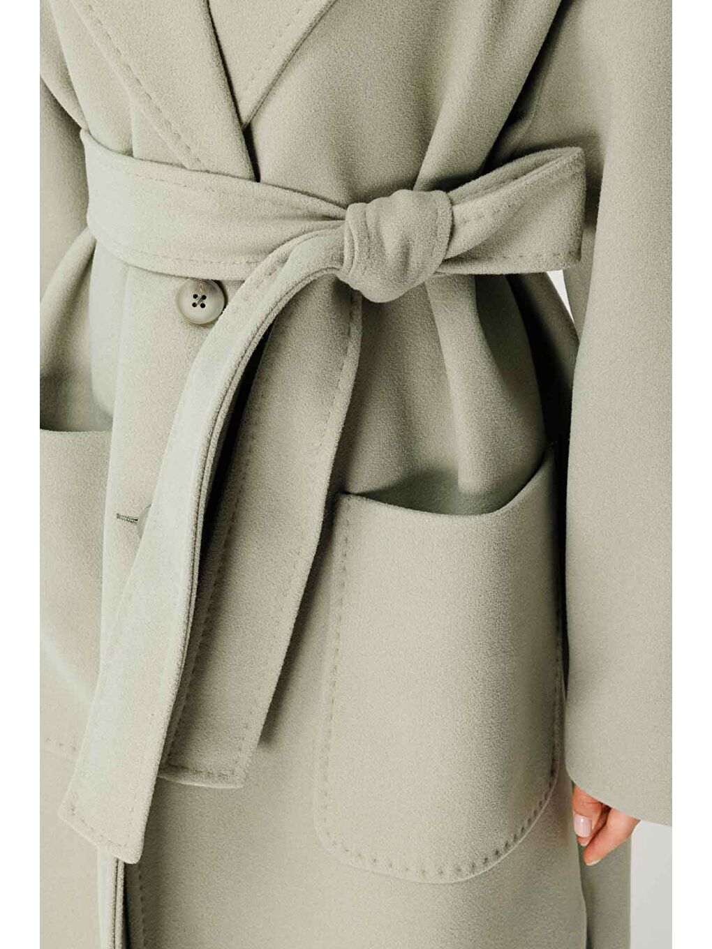 Yeşil Punto Dikişli Çağla Kaban-4