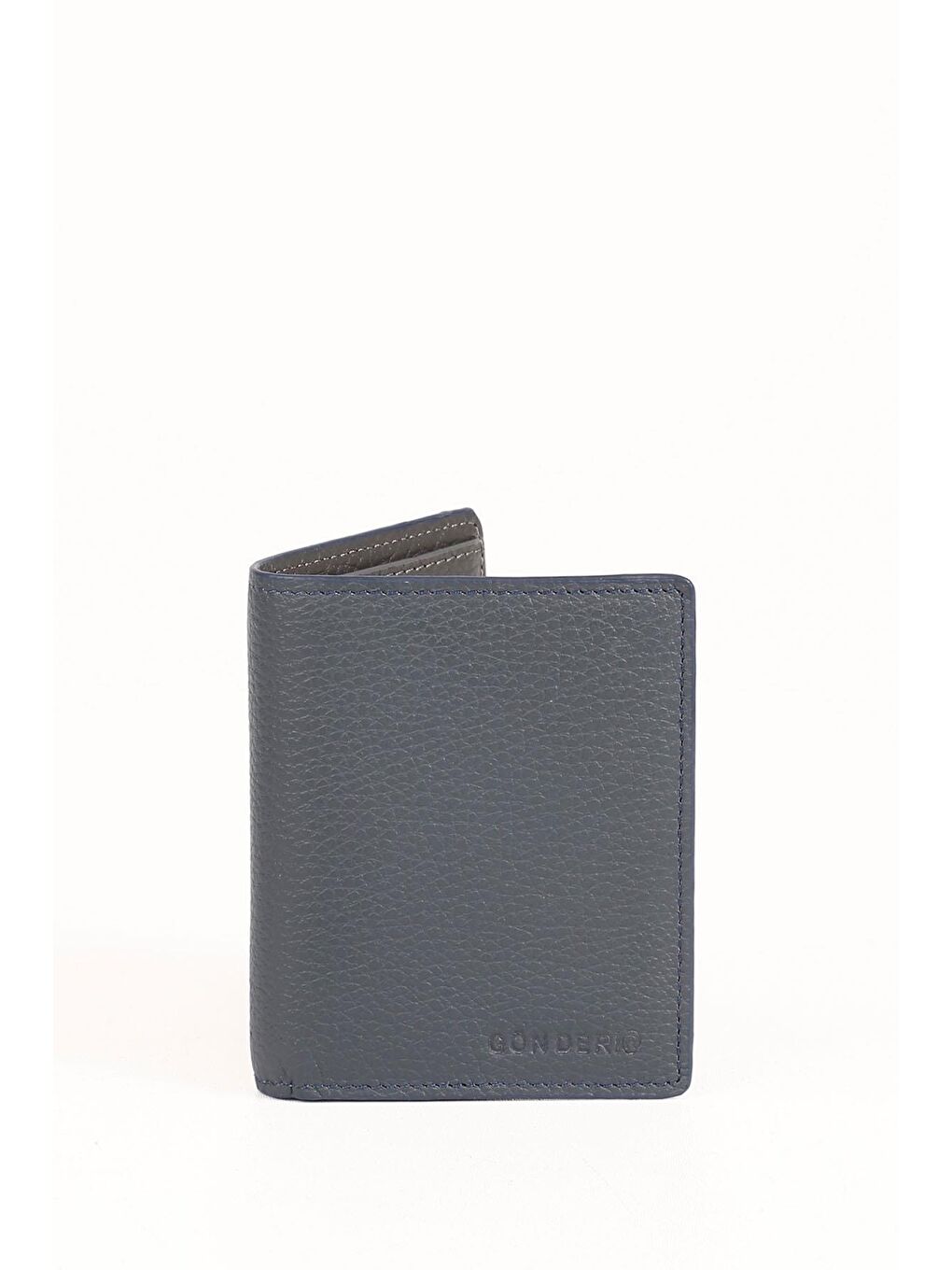 Lacivert Hakiki Deri Erkek Dikey Cüzdan 06290