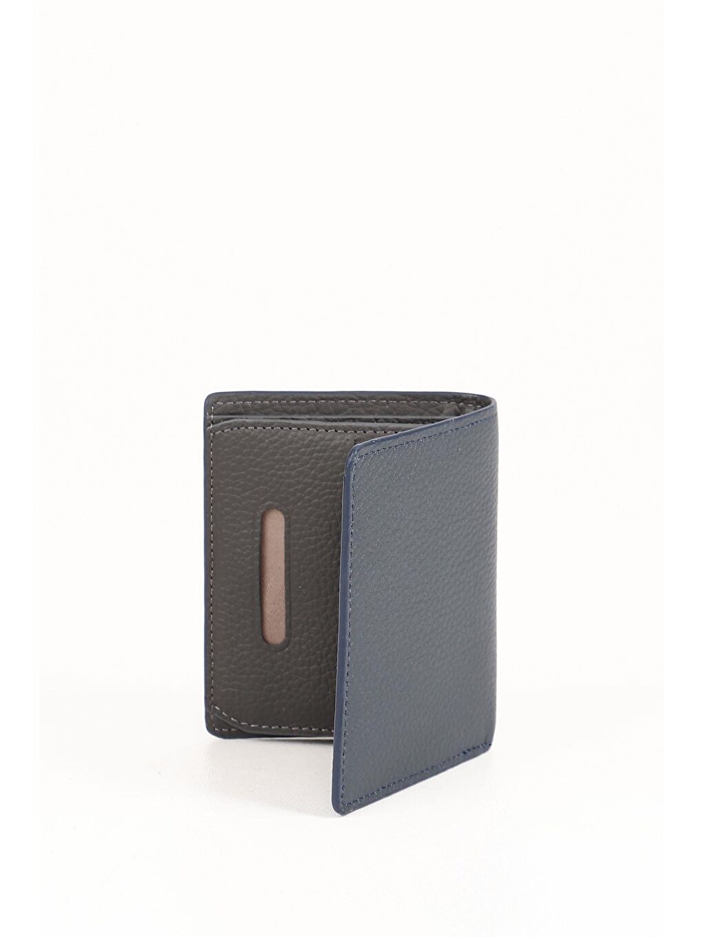 Lacivert Hakiki Deri Erkek Dikey Cüzdan 06290-3