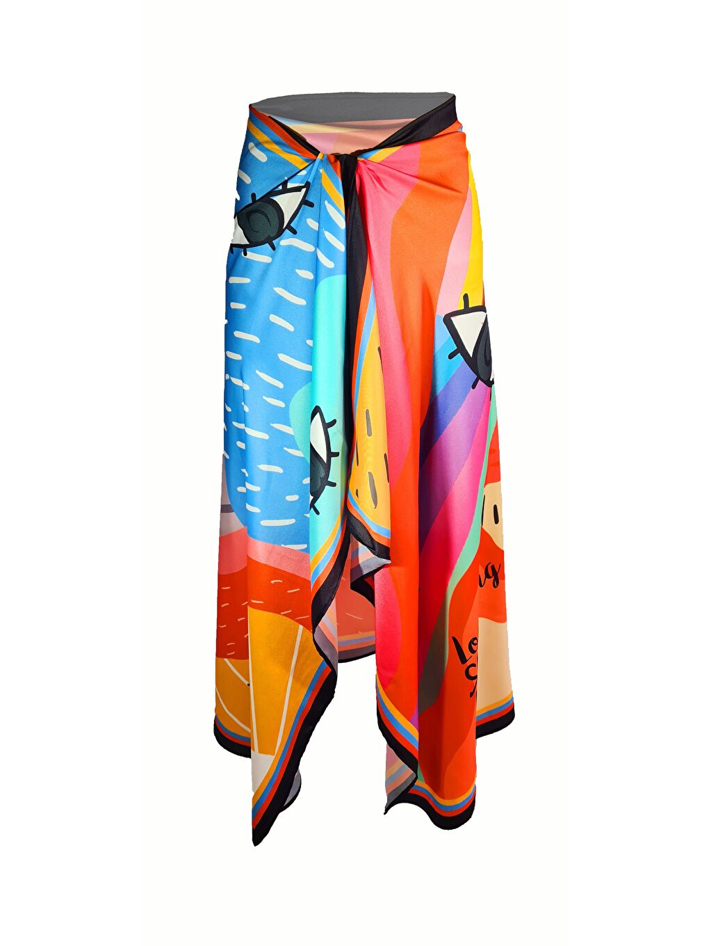 Karışık Elena Desenli Çok Renkli - İç Göstermeyen Parlak Kumaş-1