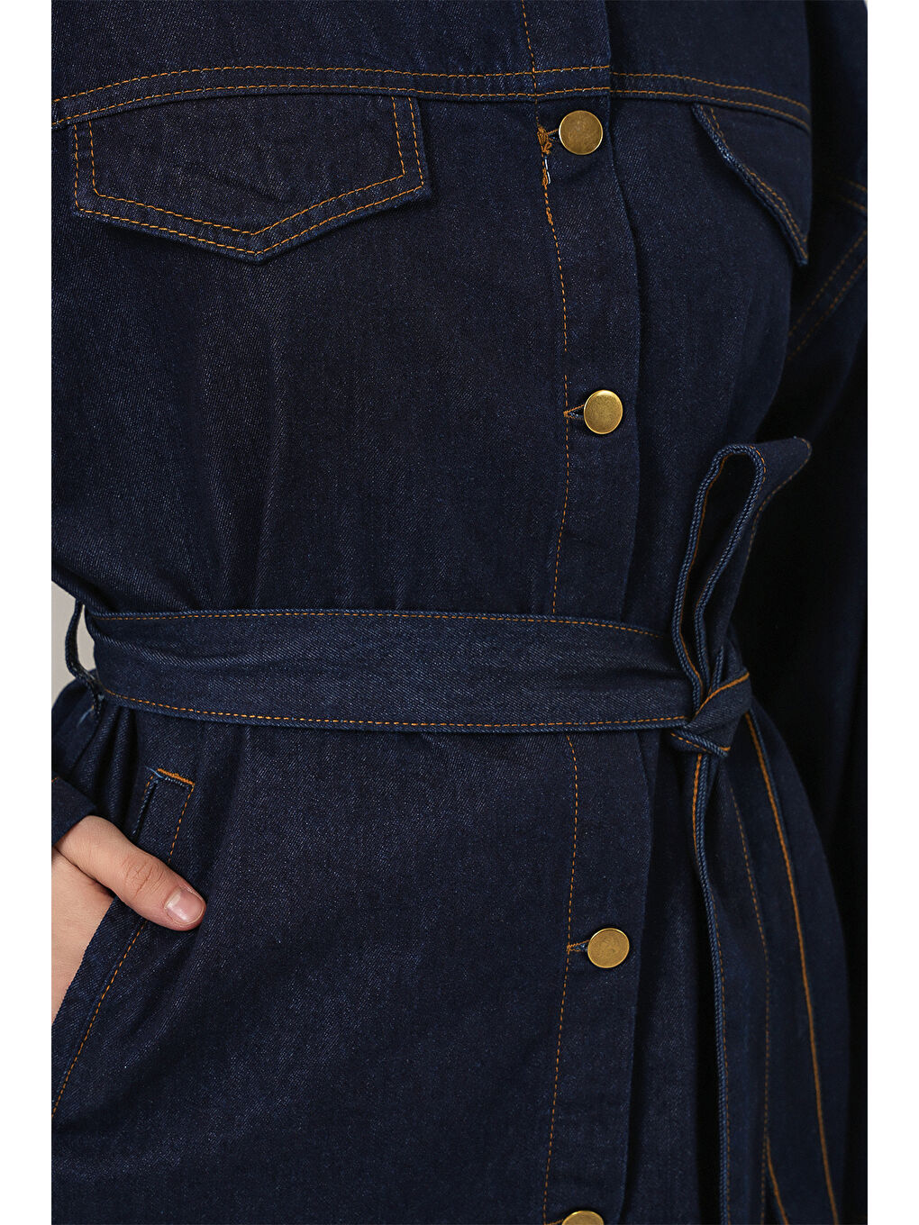 Kadın Ceket Pantolon Jean İkili Takım 30059 - Lacivert-4