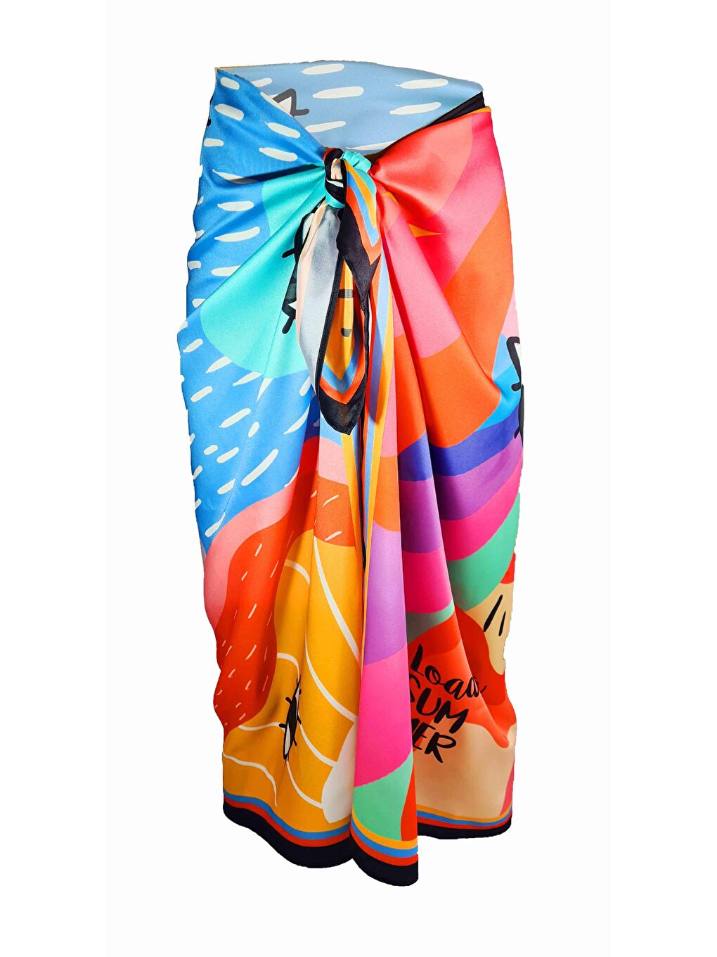 Karışık Elena Desenli Çok Renkli - İç Göstermeyen Parlak Kumaş-2