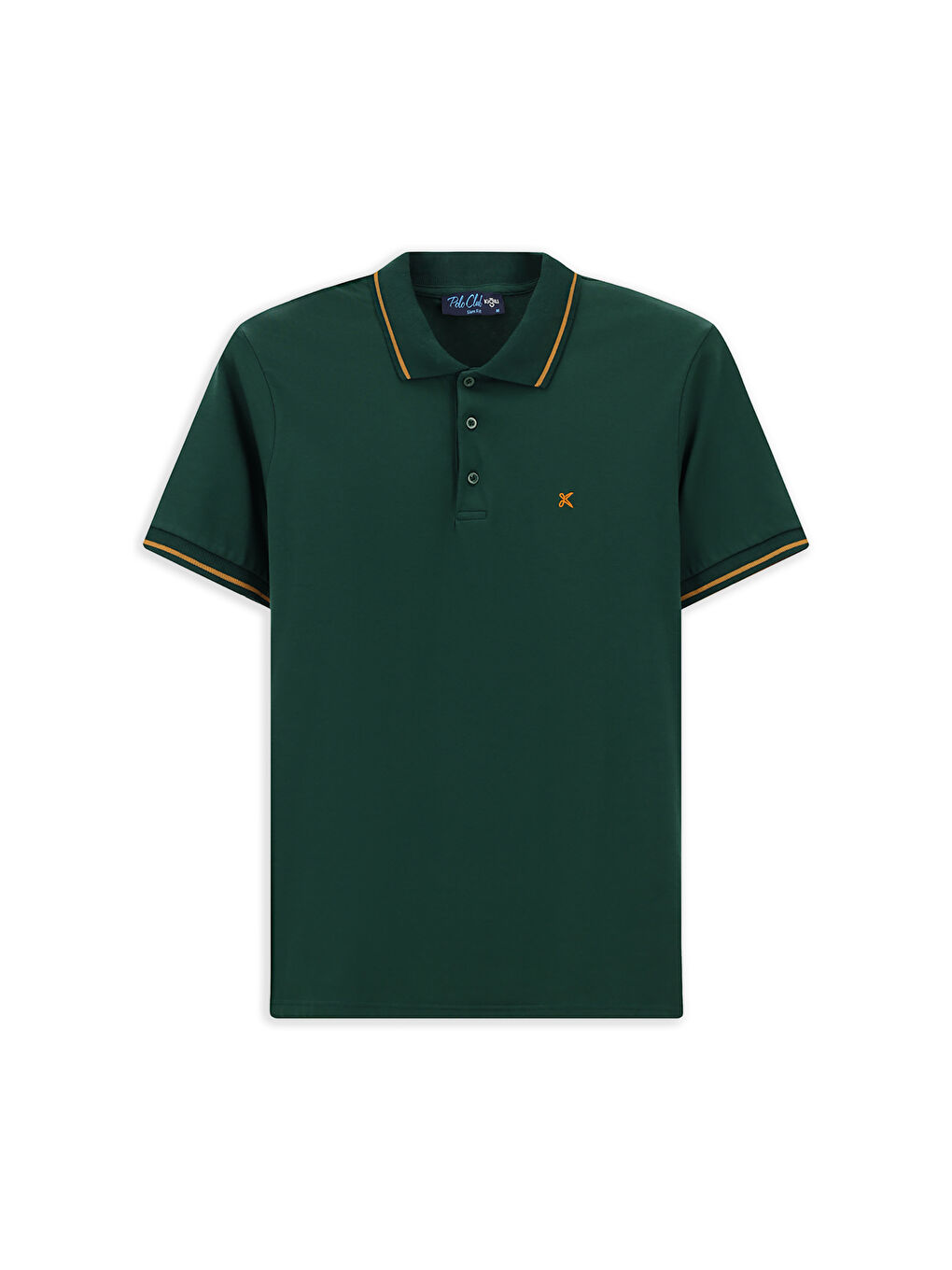 Yeşil Polo Yaka Slim Fit Dar Kesim Nakışlı Süprem Pamuklu Büyük Beden Tişört-7