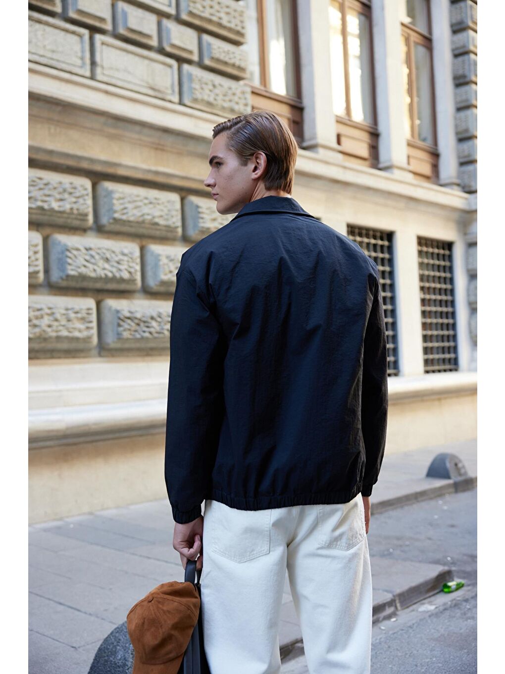 Erkek Paraşüt Mont Ceket Siyah-4