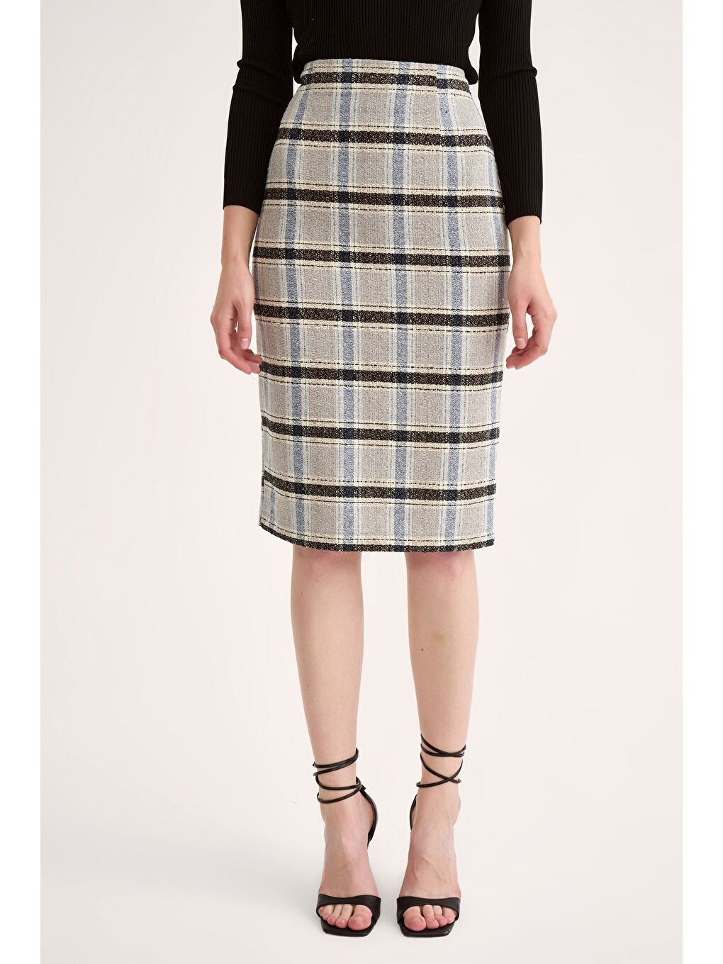 Ekose Kalem Etek - Mavi-3