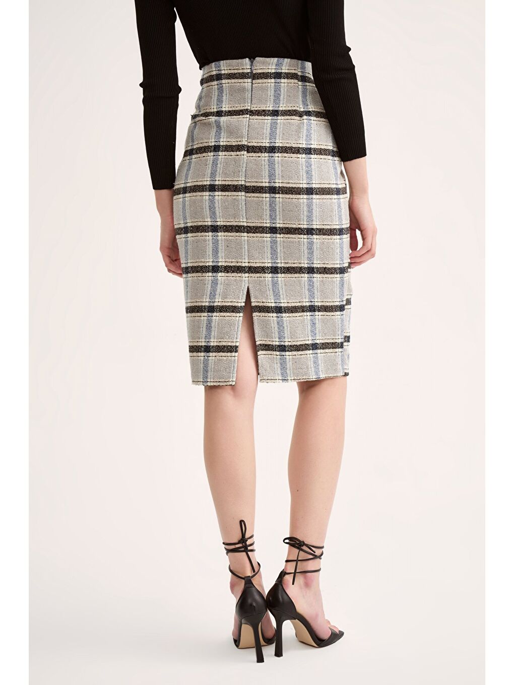 Ekose Kalem Etek - Mavi-4