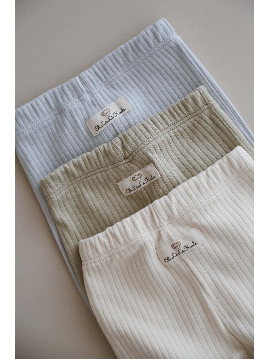 Ekru 3lü Bebek Fitilli Tayt Model 2-3