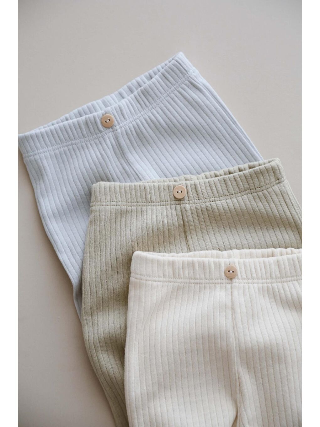 Ekru 3lü Bebek Fitilli Tayt Model 2-4