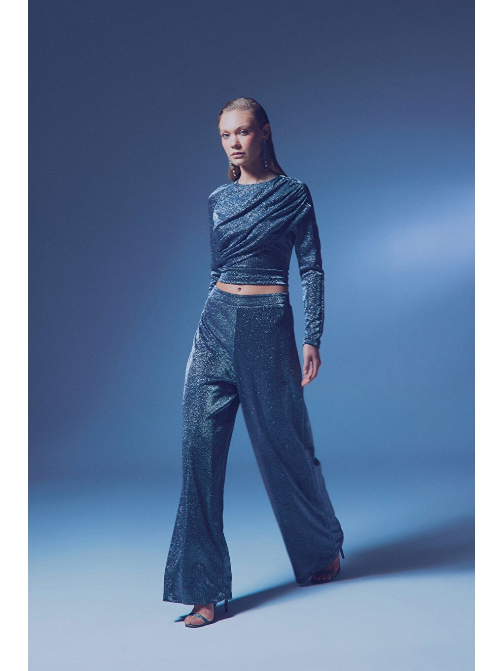 Simli Salaş Pantolon - Antrasit-1