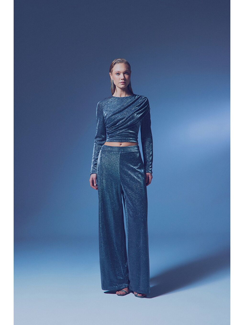 Simli Salaş Pantolon - Antrasit-2