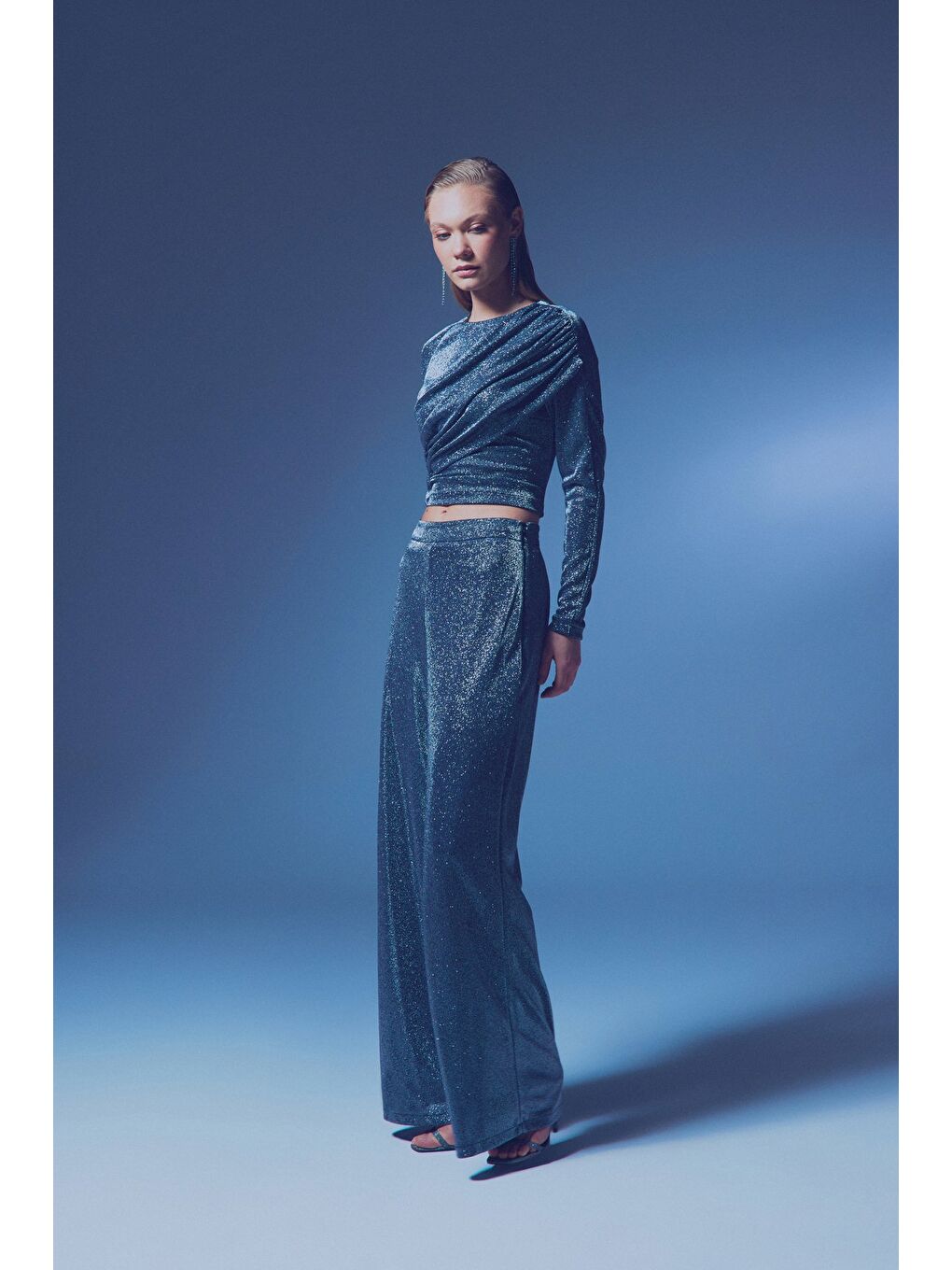 Simli Salaş Pantolon - Antrasit-3