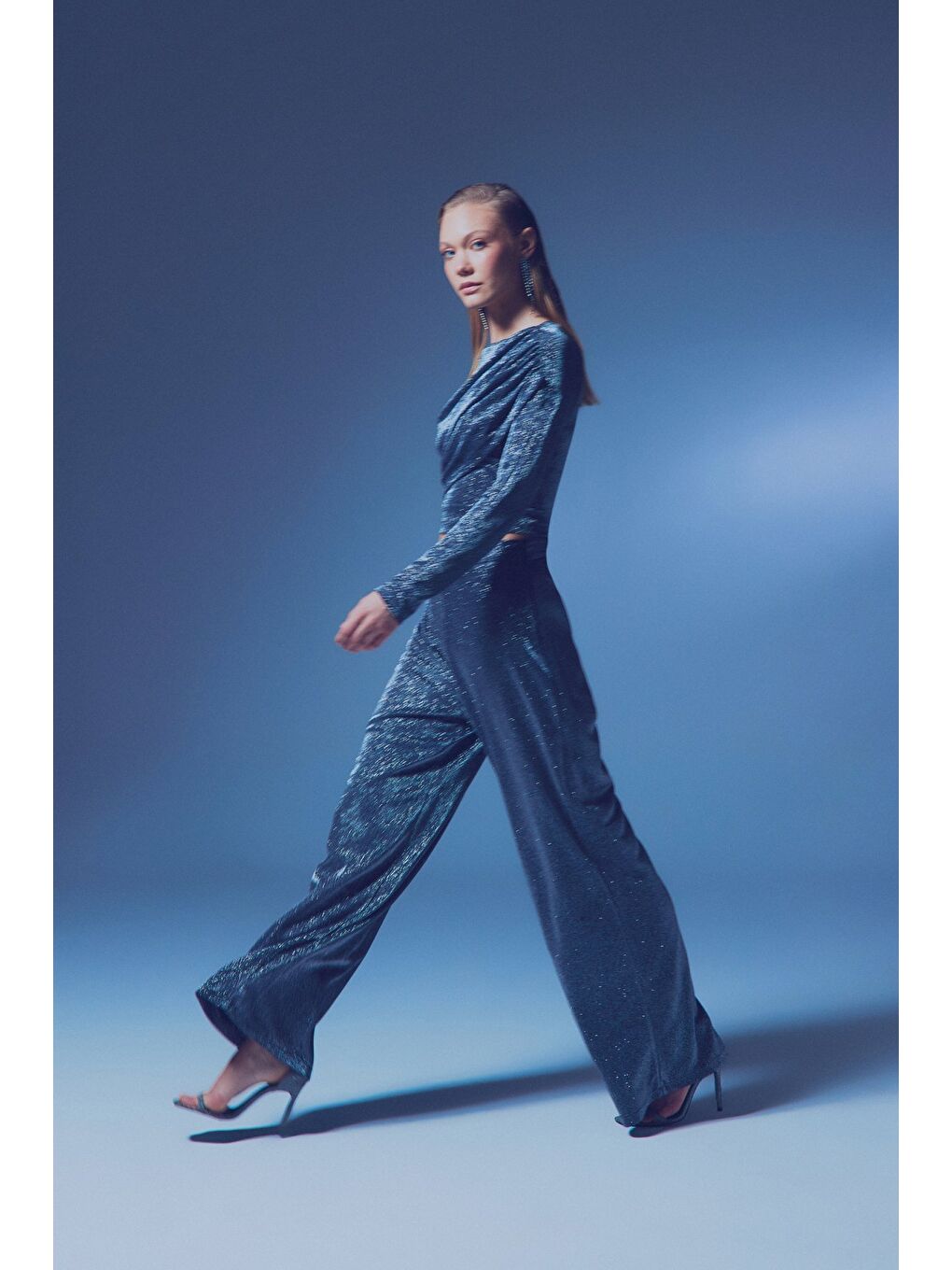 Simli Salaş Pantolon - Antrasit-4