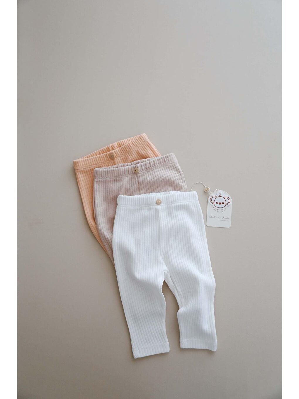 Beyaz 3lü Bebek Fitilli Tayt Model 1-4