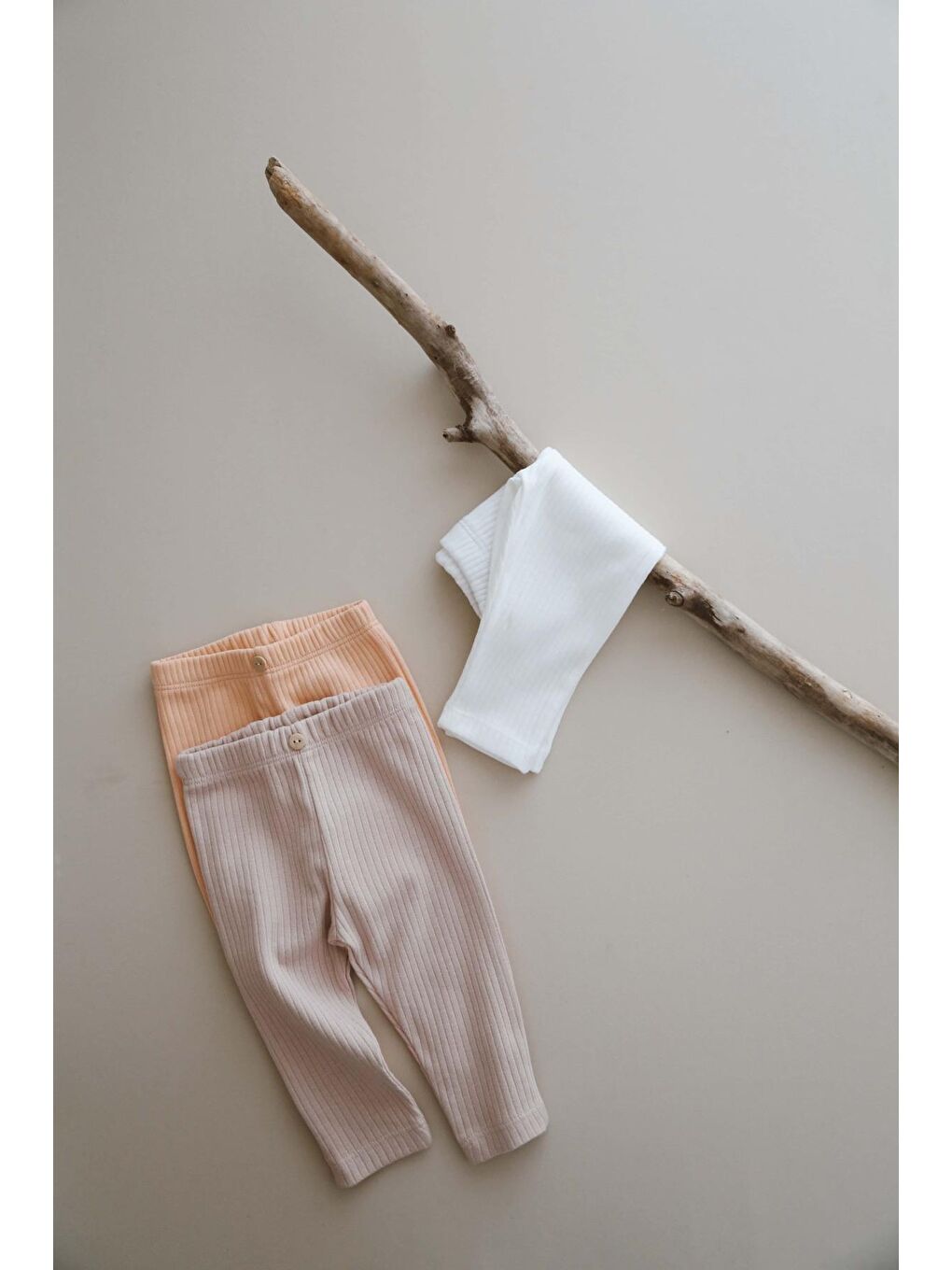 Beyaz 3lü Bebek Fitilli Tayt Model 1-8