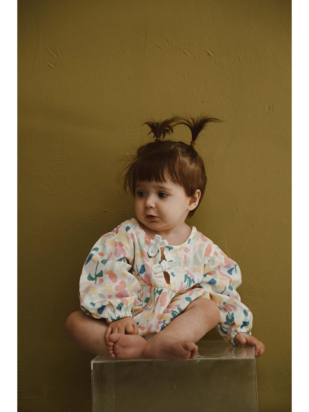 Bej Renkli Baskılı Bebek Uzun Kollu Tulum-4