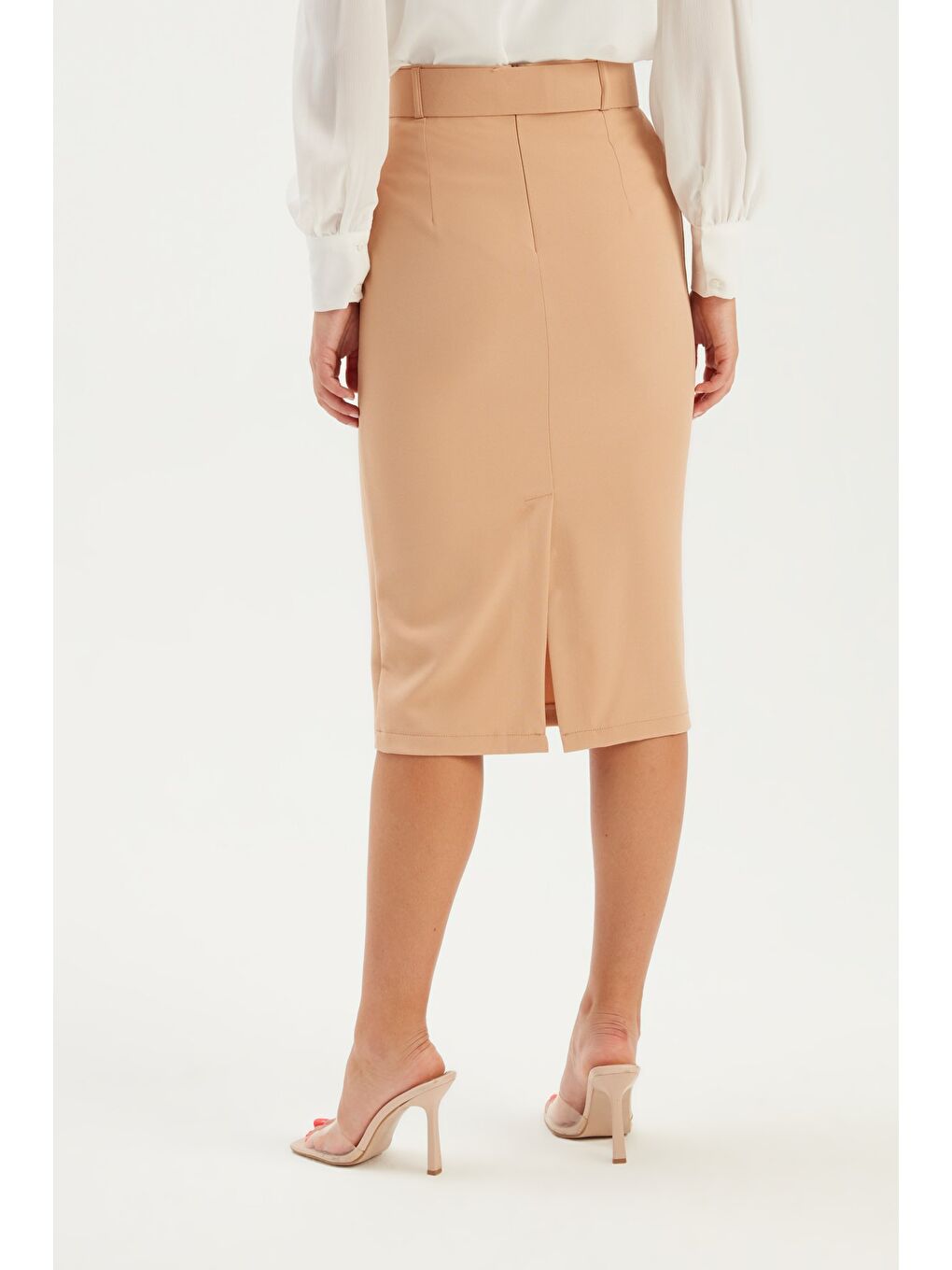 Kahverengi Kemerli Kalem Etek - Camel-6