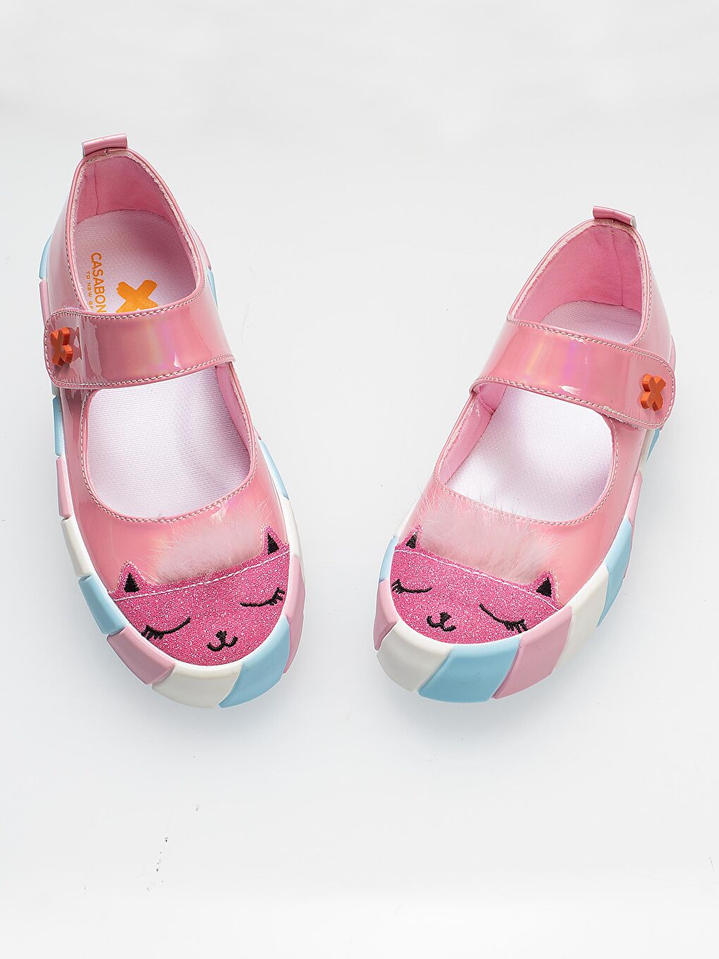 Pembe Rugan Simli 3d Kız Babet Sneakers