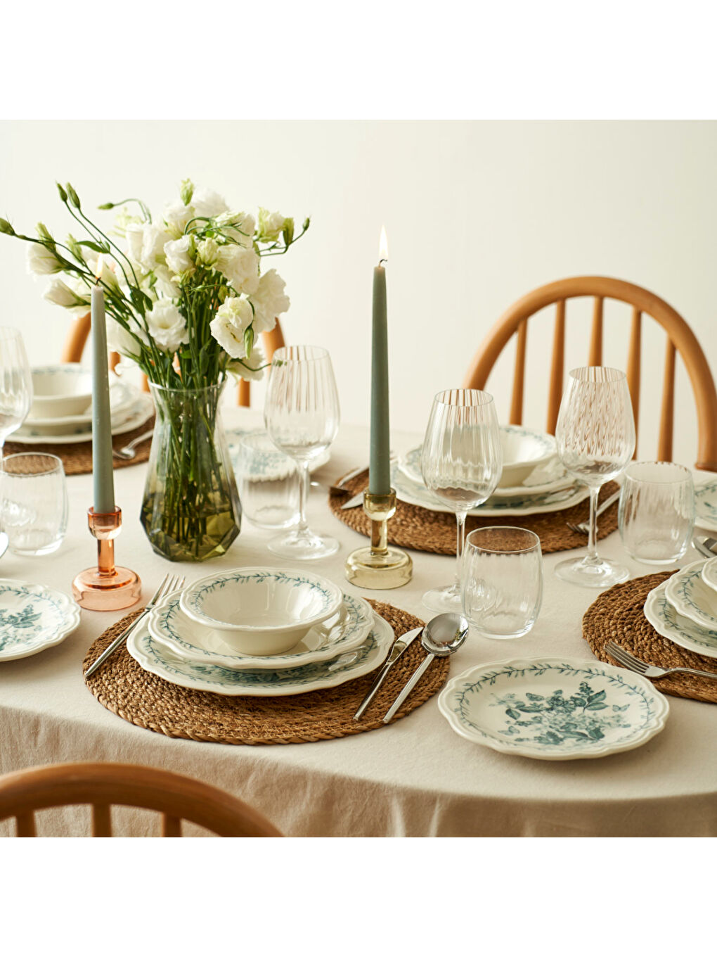 Isabella Stoneware 24 Parça 6 Kişilik Yemek Takımı Yeşil-1