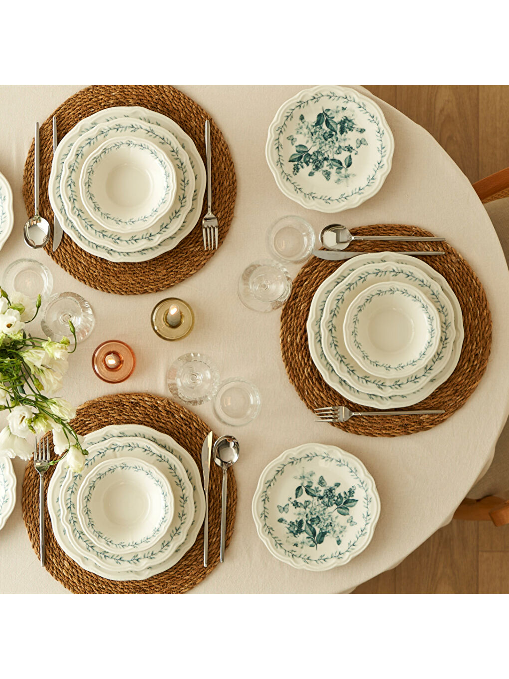 Isabella Stoneware 24 Parça 6 Kişilik Yemek Takımı Yeşil