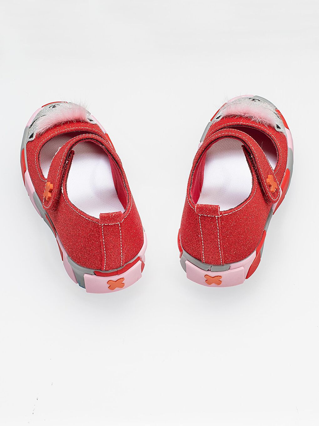 Casabony Kirmizi Kırmızı Simli Kedi Kız Sneaker Babet - 2
