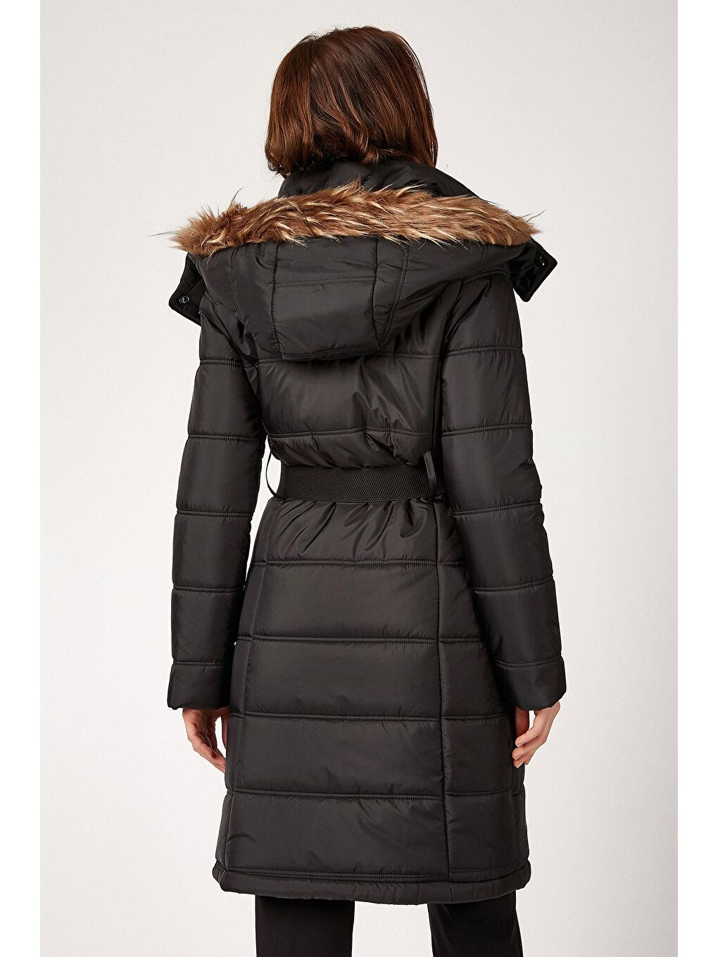 5081 KEMERLİ ŞİŞME KABAN - Siyah-2