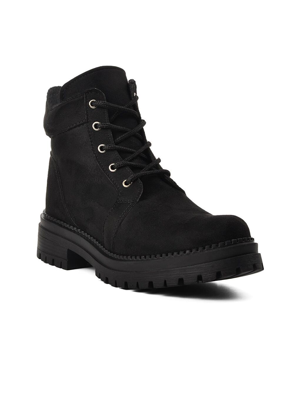 Karışık 2206 Siyah Süet İçi Kürklü Kadın Bot-2