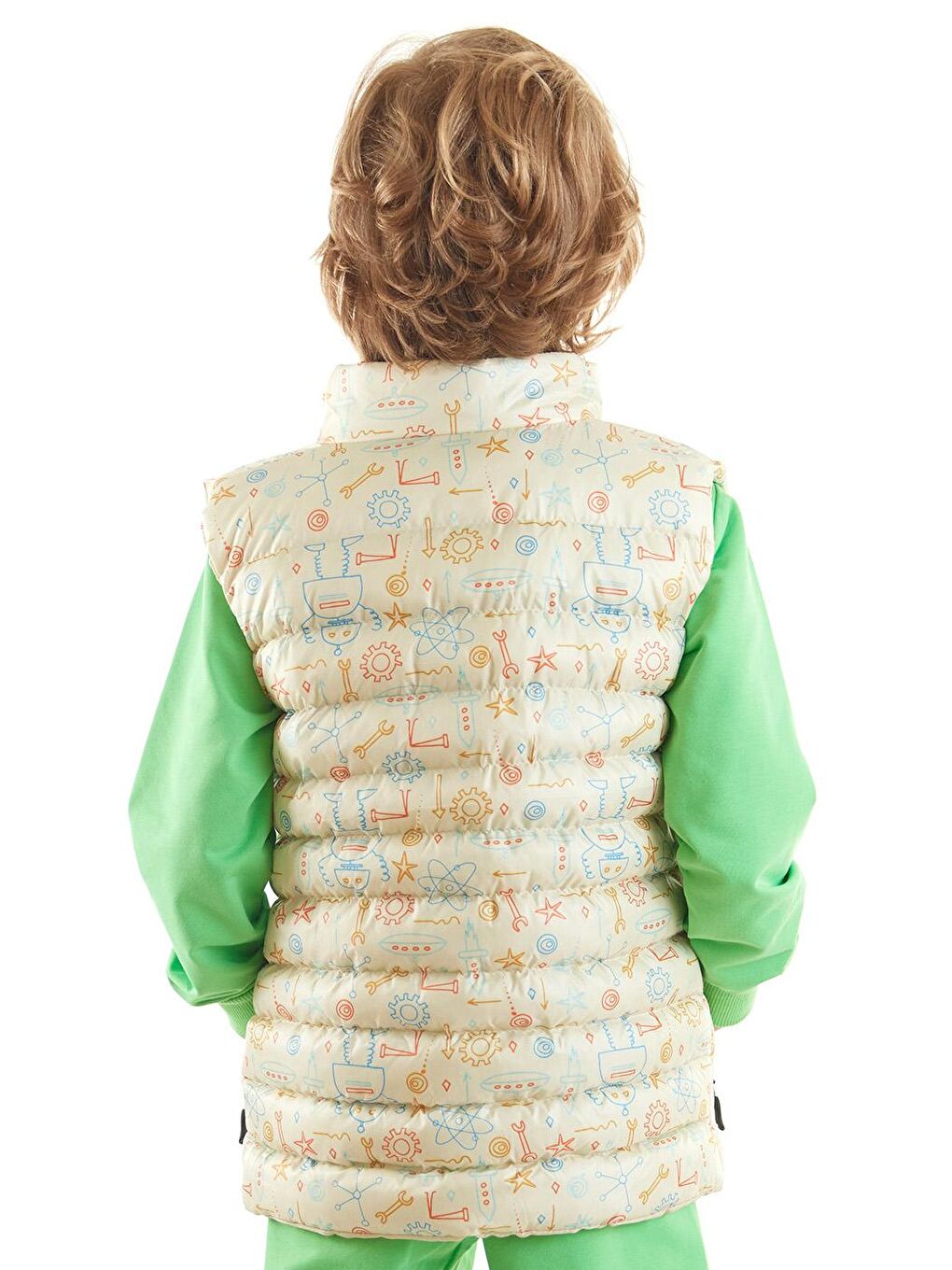 Ekru Erkek Çocuk Robot Baskılı Trend Şişme Yelek Ak213031-7