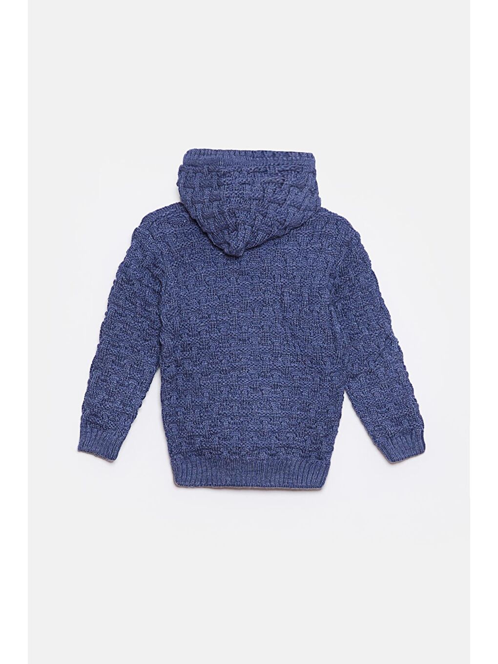 Mavi Kürk Detaylı Triko Erkek Bebek Hırka-1