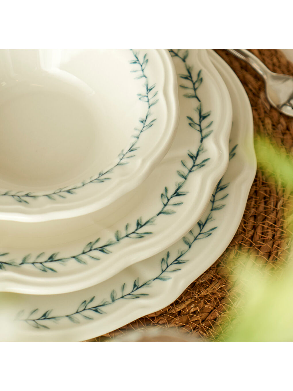 Isabella Stoneware 24 Parça 6 Kişilik Yemek Takımı Yeşil-6