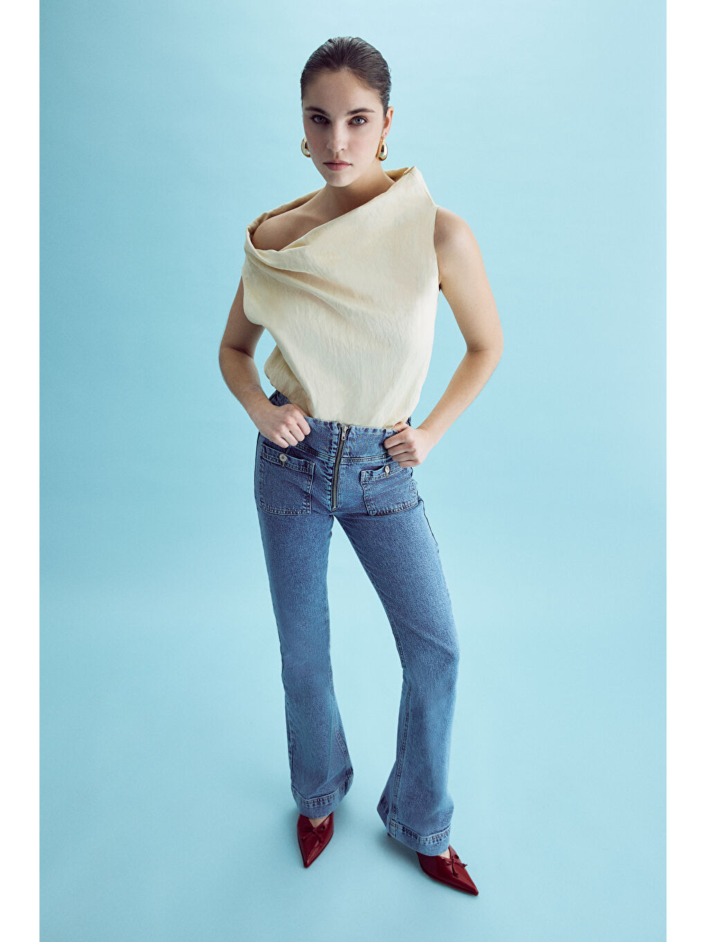 Mavi Kadın Jean Rengi 2S5-4 Flare Fit Önden Cepli Elastanlı Denim-1