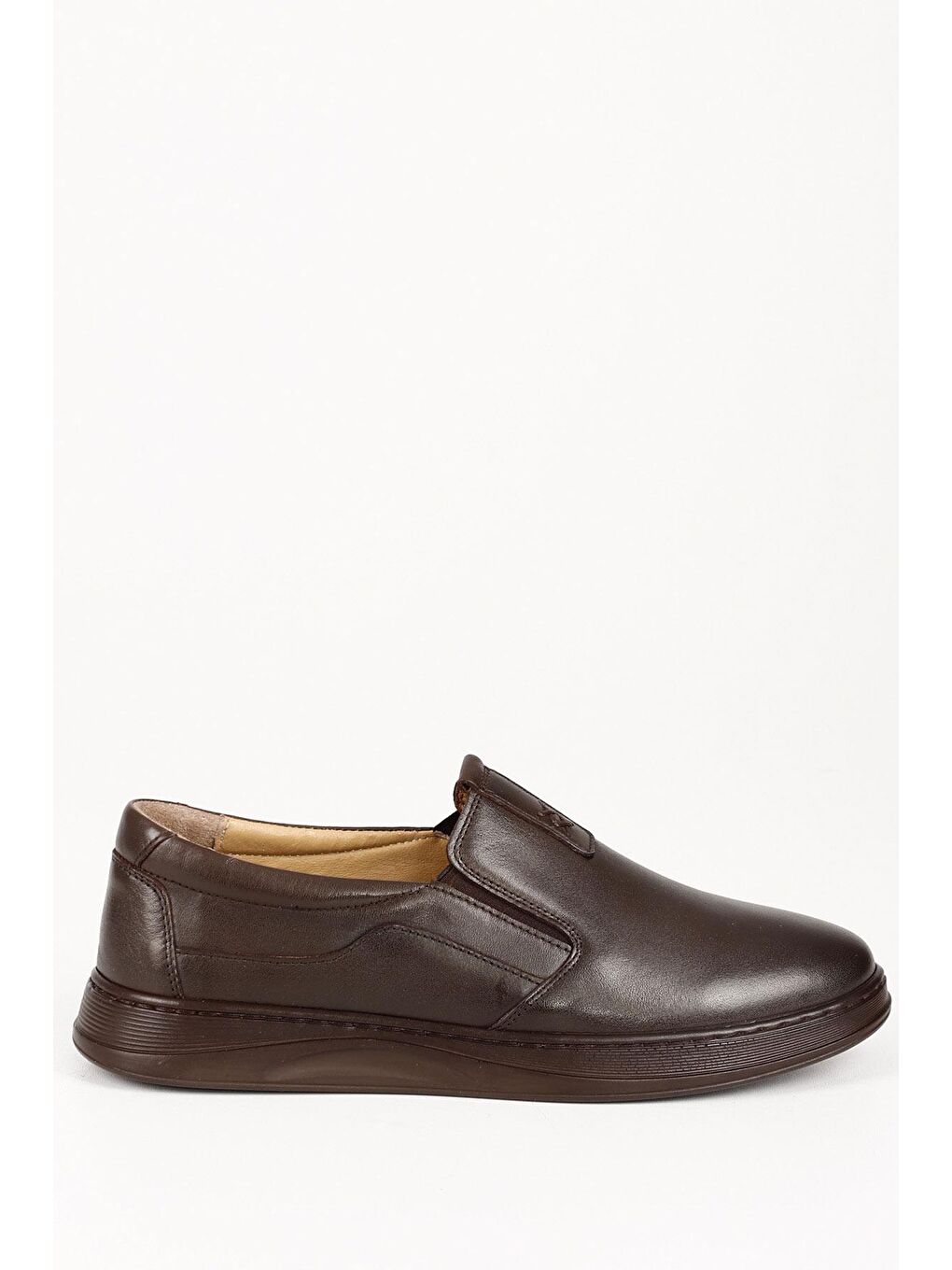 Kahverengi KAHVERENGİ  Hakiki Deri Yuvarlak Burun Günlük Erkek Ayakkabı 01569-3