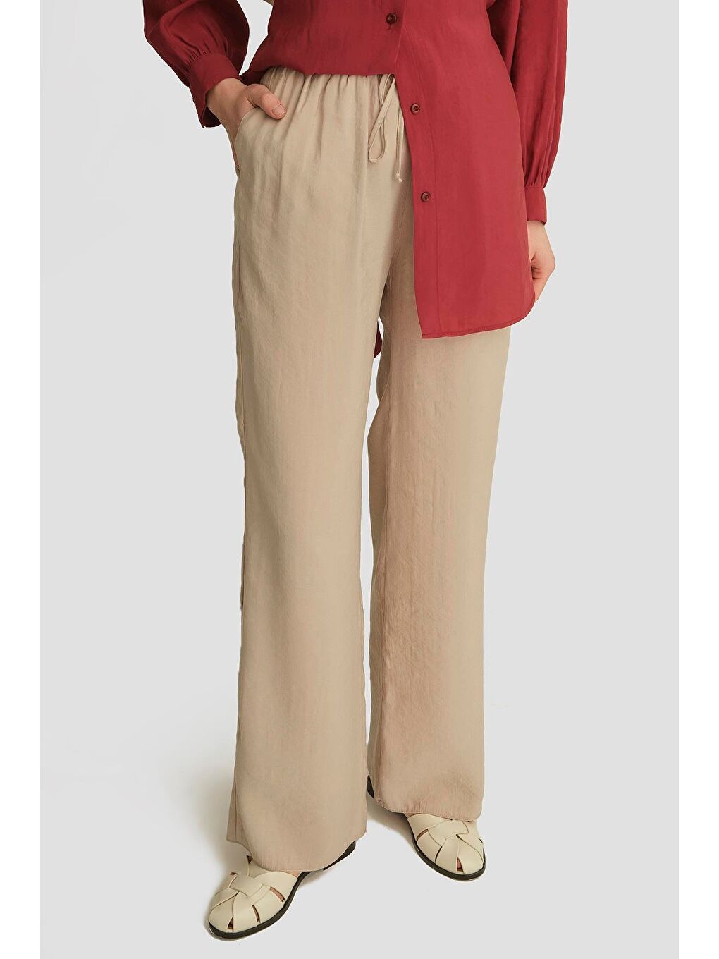 Modal Straight Pantolon 25Yd4224-2 Bej-2